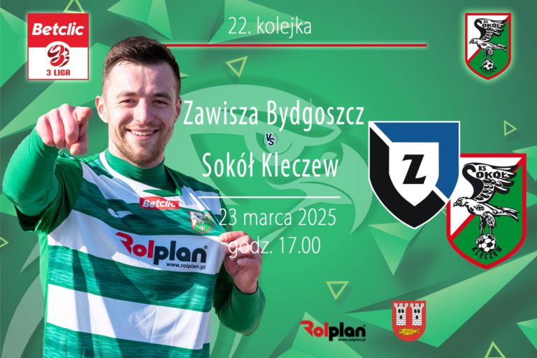 W 22. kolejce Betclic 3 Ligi Sokół Kleczew zmierzy się z wymagającym przeciwnikiem