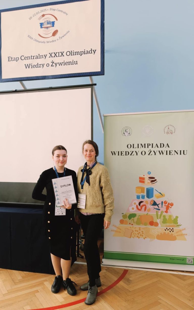 Sukces uczennicy ZSEU w Żychlinie – finalistka Ogólnopolskiej Olimpiady Wiedzy o Żywieniu