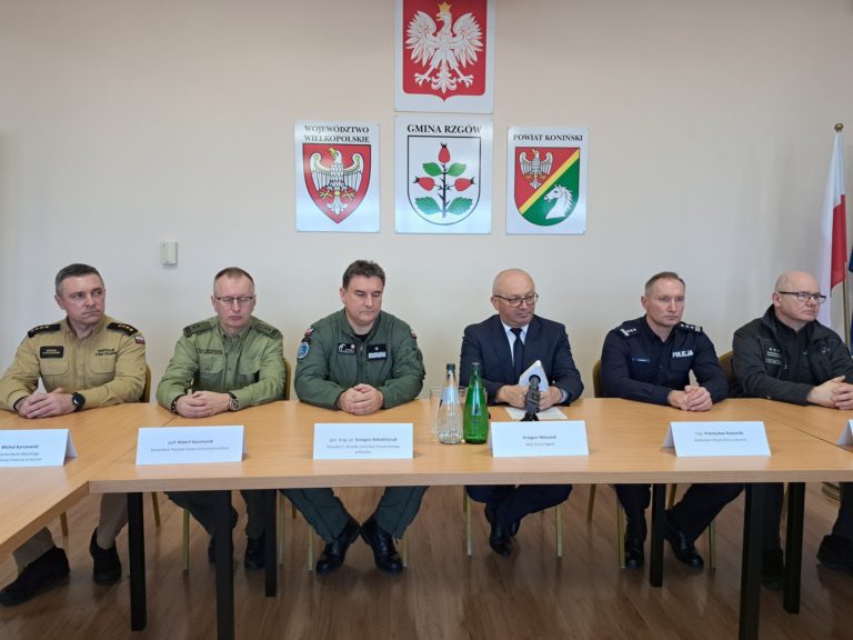 Konferencja prasowa przed 11. Biegiem Służb Mundurowych w Rzgowie