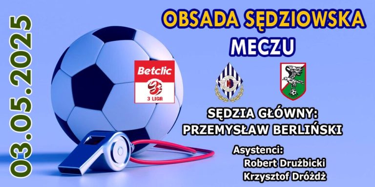 Mecz w Nowych Skalmierzycach poprowadzi Przemysław Berliński