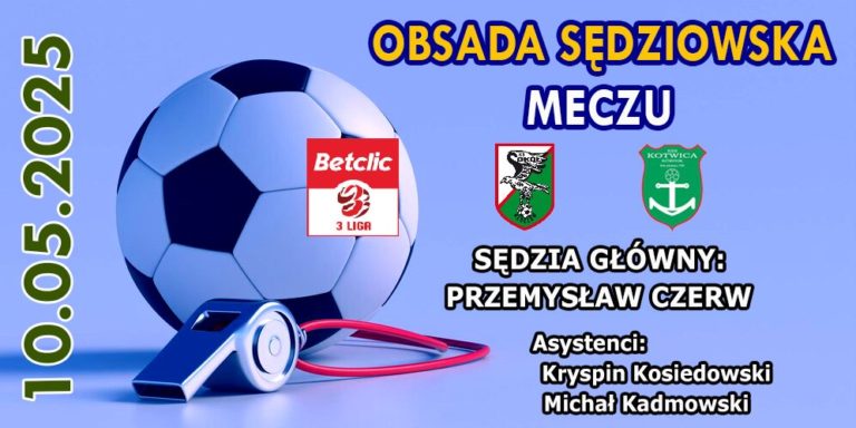 Znamy obsadę sędziowską meczu Sokoła z Kotwicą Kórnik