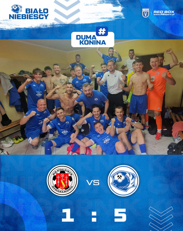 Górnik Konin deklasuje rywala! Pięć bramek, pewne zwycięstwo i świetna forma biało-niebieskich