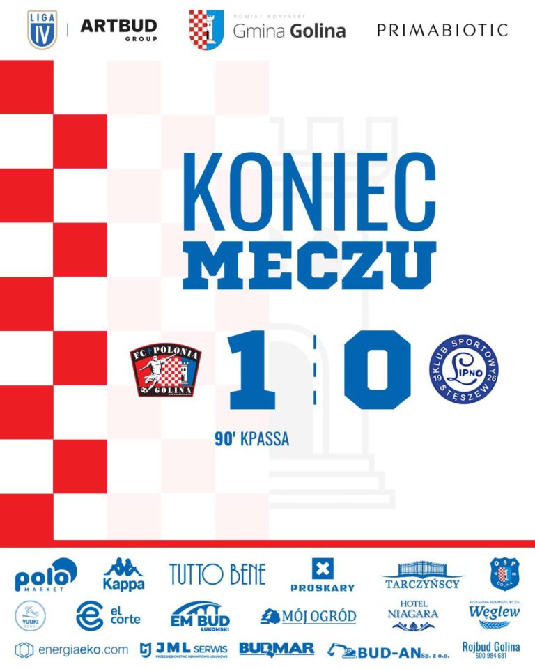 Minimalne zwycięstwo Polonii Golina w meczu z Lipnem Stęszew