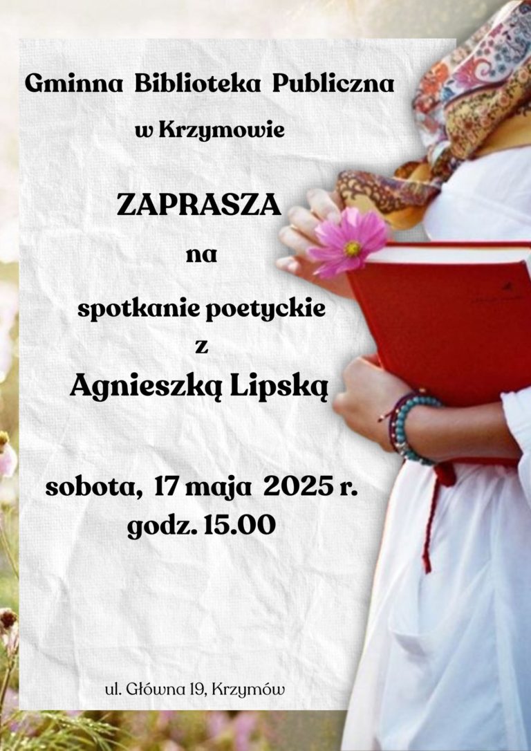 Spotkanie z Agnieszką Lipską w Bibliotece w Krzymowie