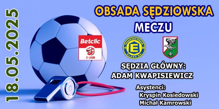 Arbiter z Gdańska poprowadzi mecz Sokoła z Elaną