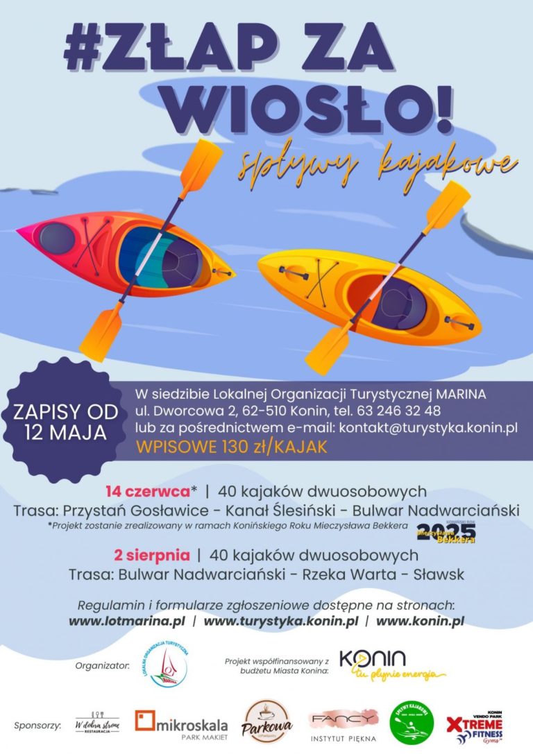 Ruszają zapisy na spływy kajakowe w Koninie – dwie trasy do wyboru!