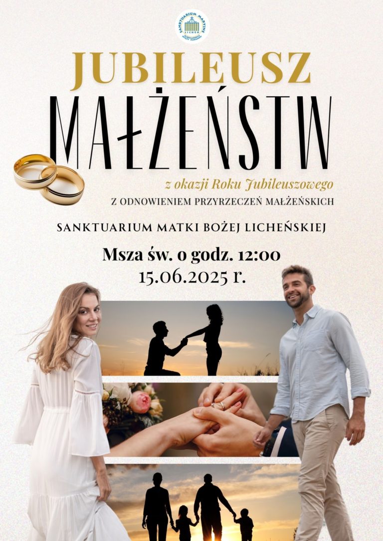 Licheńskie Sanktuarium zaprasza małżeństwa na jubileuszową Mszę z odnowieniem przyrzeczeń