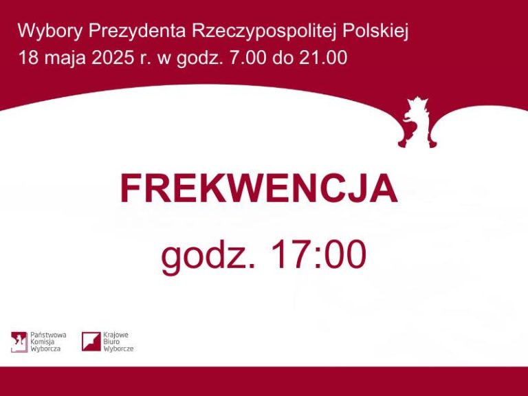 Frekwencja do godziny 17: Konin powyżej średniej krajowej