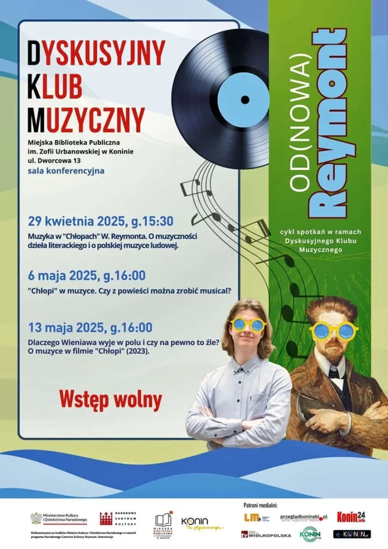 Reymont w rytmie muzyki. Spotkania w konińskiej bibliotece z dźwiękową odsłoną „Chłopów”