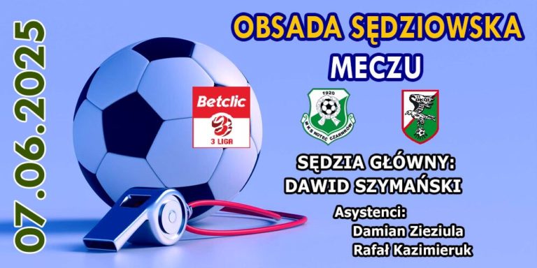 Sędziowie z Gdańska poprowadzą mecz Sokoła Kleczew w Czarnkowie