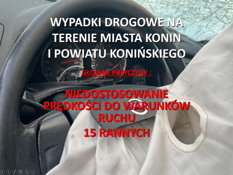 Tragiczny bilans na drogach Konina i powiatu – 60 wypadków, 2 ofiary śmiertelne