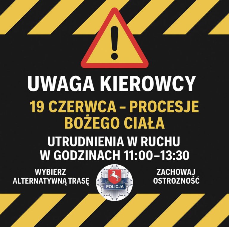 Utrudnienia w ruchu 19 czerwca. Procesje Bożego Ciała w Koninie i okolicznych gminach
