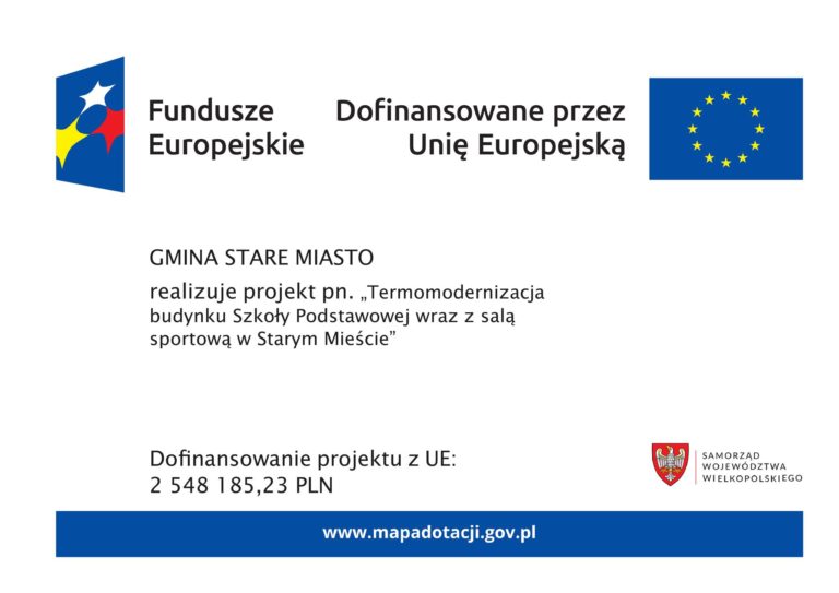Gmina Stare Miasto realizuje termomodernizację Szkoły Podstawowej wraz z salą sportową – ponad 4 mln zł wsparcia z funduszy unijnych