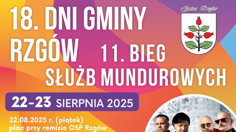 Dni Gminy Rzgów 2025 – biegi, koncert KOMBI ŁOSOWSKI i święto lokalnej wspólnoty