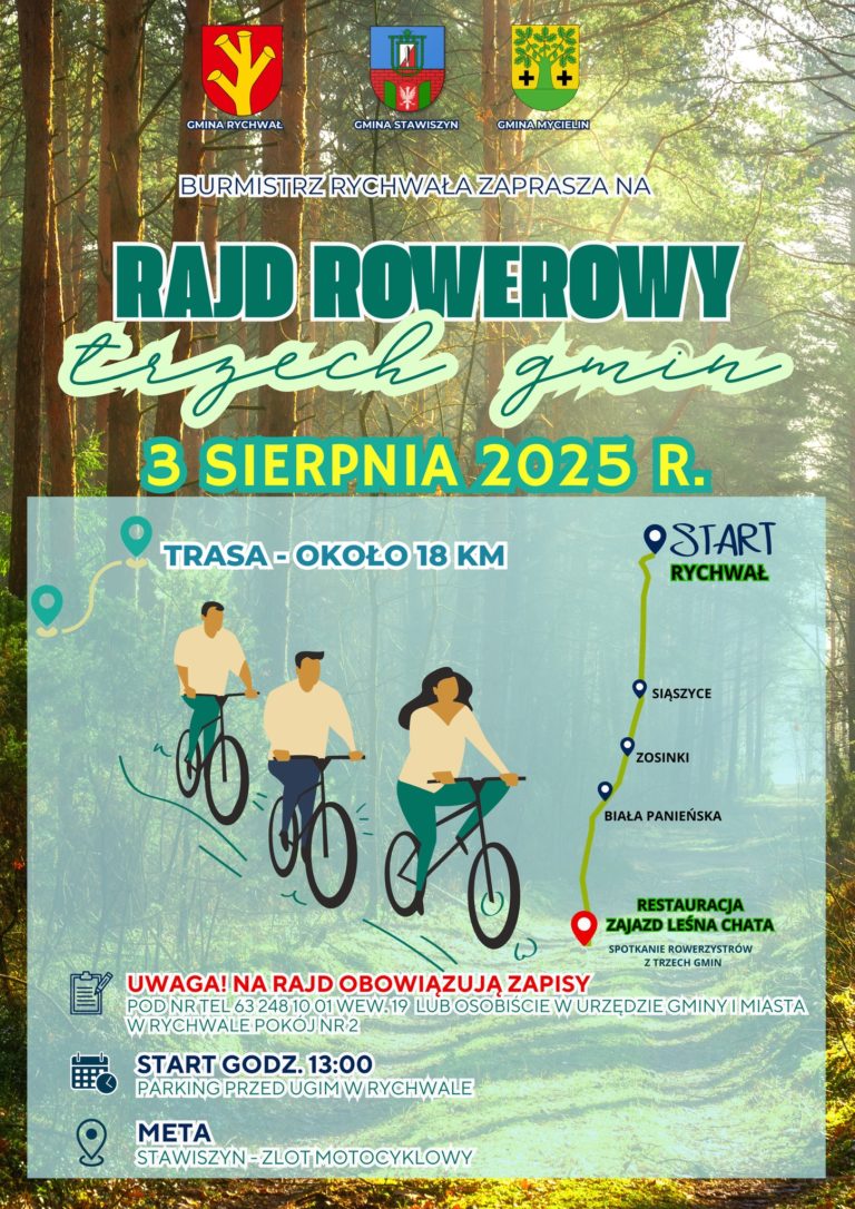 Zapraszamy serdecznie na kolejny rajd rowerowy, który odbędzie się już 3 sierpnia 2025 r.!