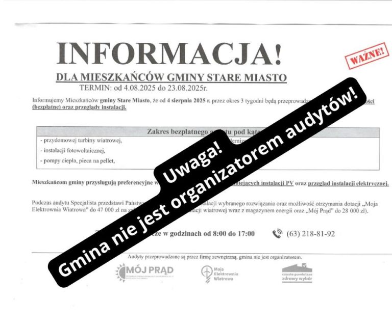 UWAGA MIESZKAŃCY – OSTRZEŻENIE PRZED FAŁSZYWYMI AUDYTAMI!