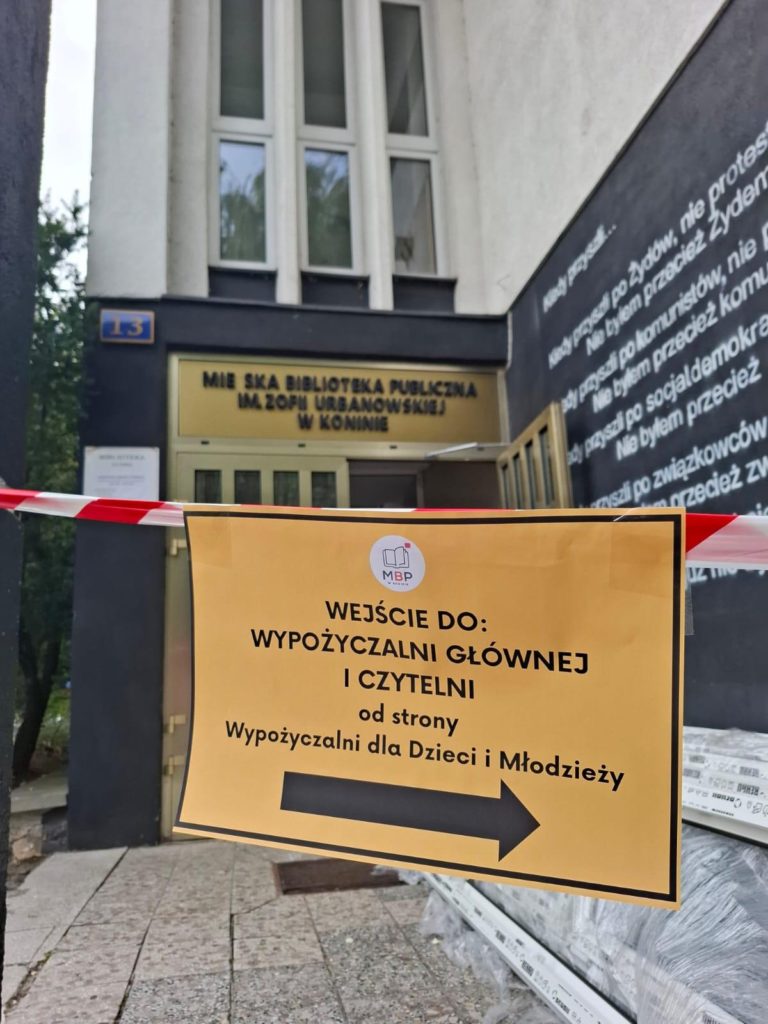Biblioteka w Koninie wprowadza tymczasowe zmiany w wejściu