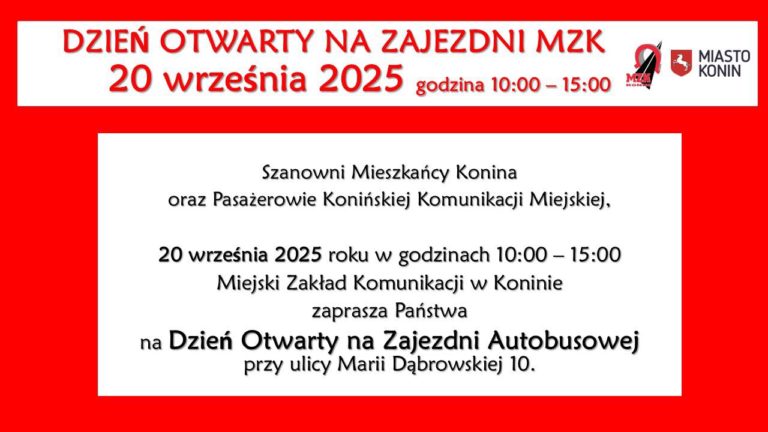 DZIEŃ OTWARTY NA Zajezdni MZK KONIN – SPRAWDŹ, CO SIĘ DZIEJE!