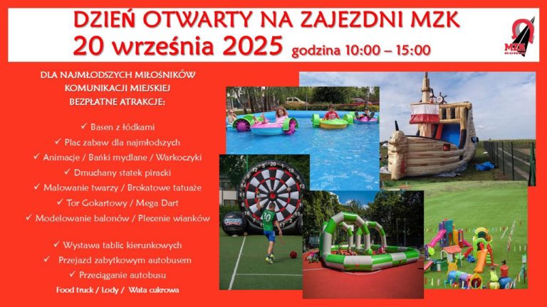 DZIEŃ OTWARTY MZK W KONINIE – ATRAKCJE DLA CAŁEJ RODZINY 20 WRZEŚNIA 2025