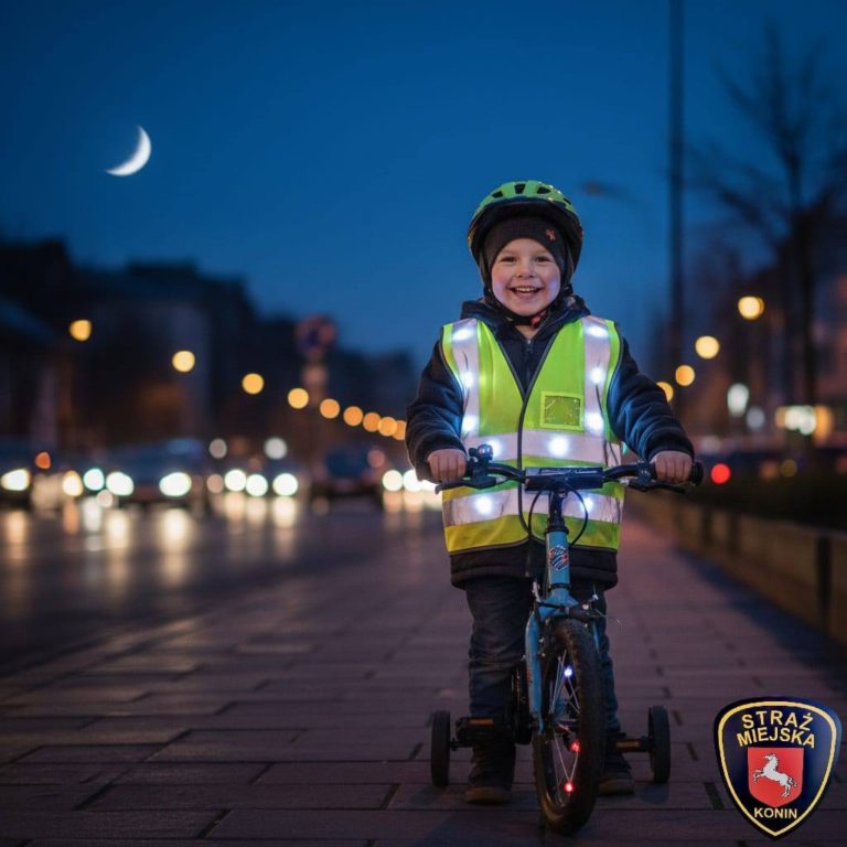BĄDŹMY WIDOCZNI W KONINIE – STRAŻ MIEJSKA PRZYPOMINA O ODBLASKACH