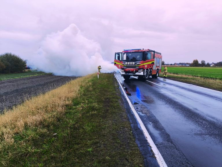 Pożar przyczepy kempingowej w Królikowie