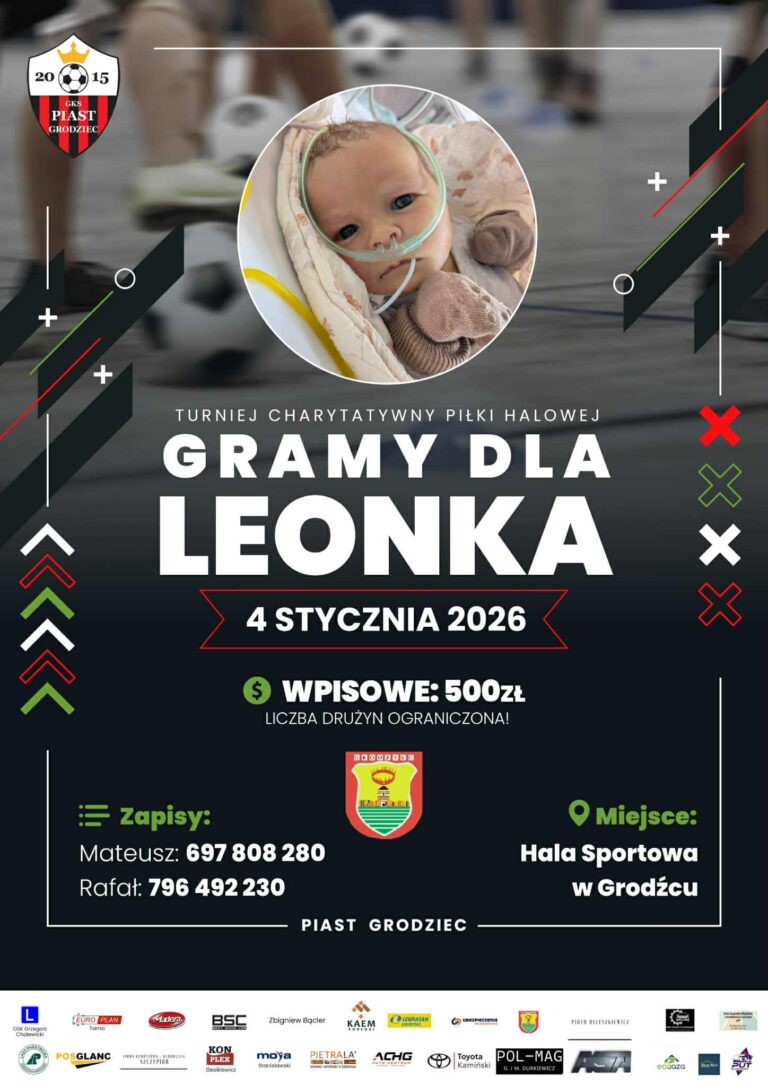 Gramy dla Leonka – turniej charytatywny Piasta Grodziec już 4 stycznia!