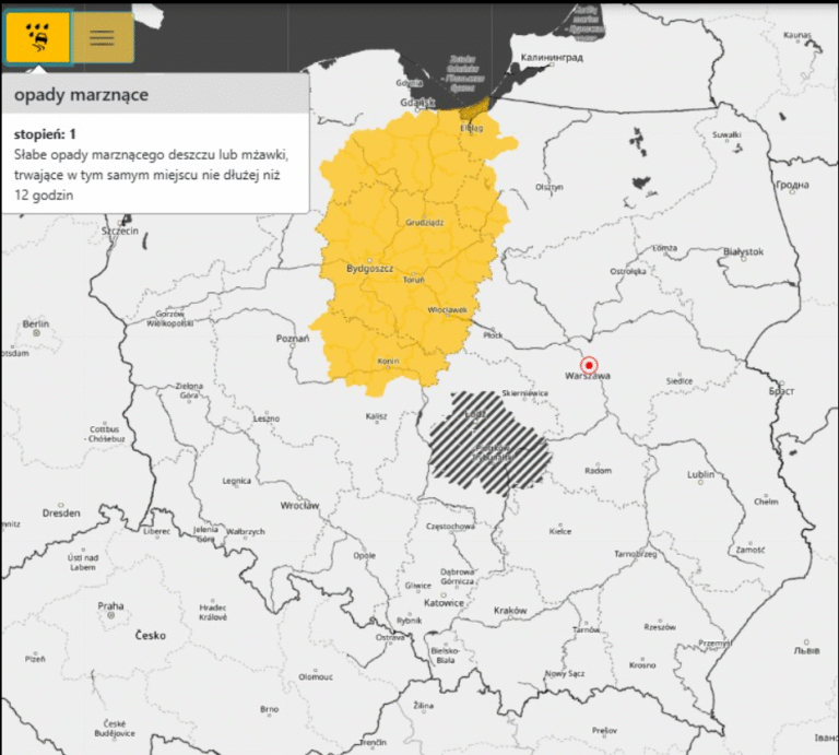 IMGW wydaje nowe ostrzeżenia dla powiatu konińskiego: marznące opady i gęsta mgła