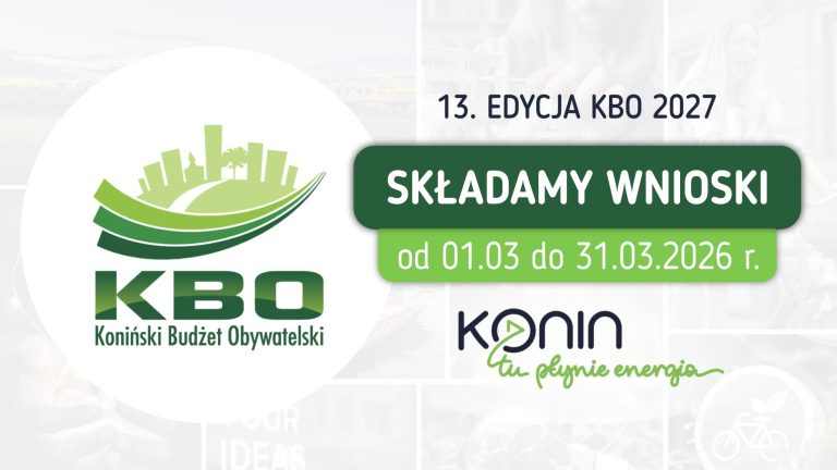 13 edycja Konińskiego Budżetu Obywatelskiego ruszyła. Mieszkańcy mogą zgłaszać swoje pomysły