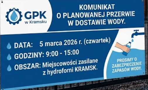 Planowana przerwa w dostawie wody w gminie Kramsk
