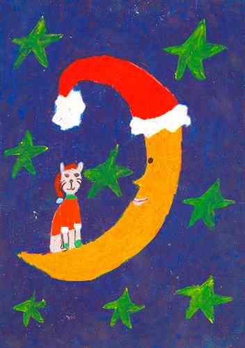 Kot w przebraniu Mikołaja