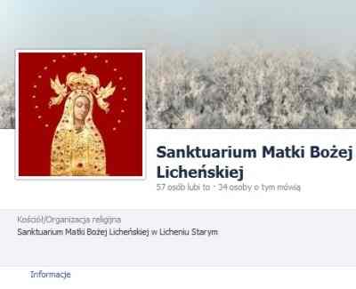 Licheń na Facebooku