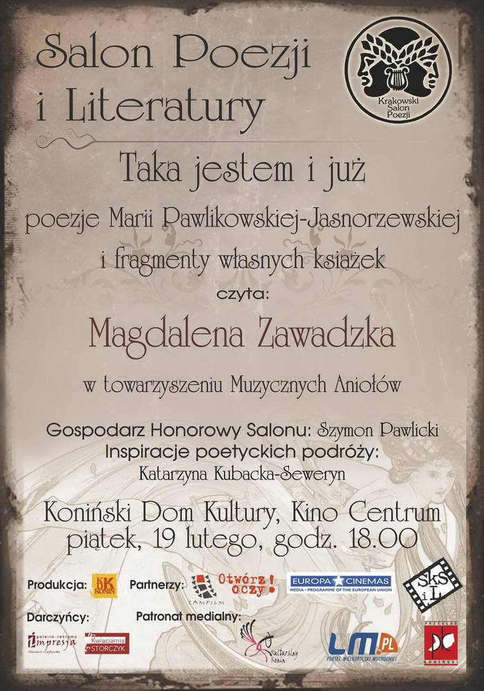 19 lutego – KDK – Magdalena Zawadzka w Salonie Poetyckim