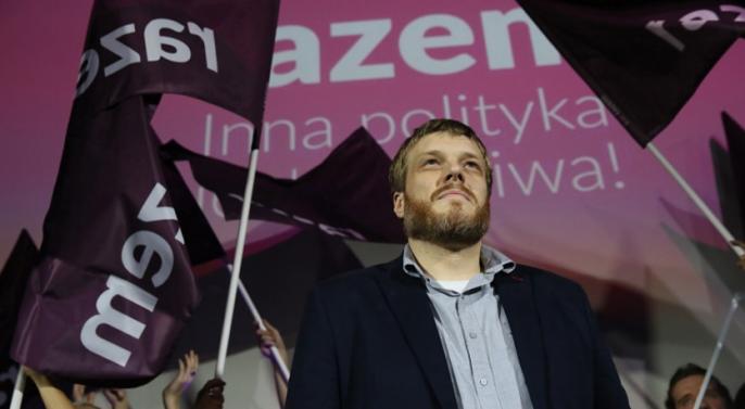 Lider RAZEM Adrain Zandberg w Koninie