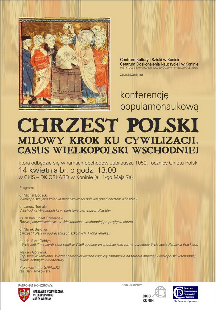 Konferencja popularnonaukowa pt. „Chrzest Polski milowy krok ku cywilizacji.