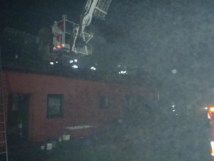 Pożar budynków w Kole