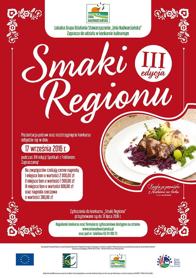 Konkurs „Smaki Regionu” – zaprasza Unia Nadwarciańska