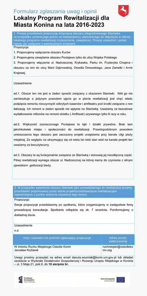 Stanowisko Ruchu Miejskiego O.K Osiedle Konin