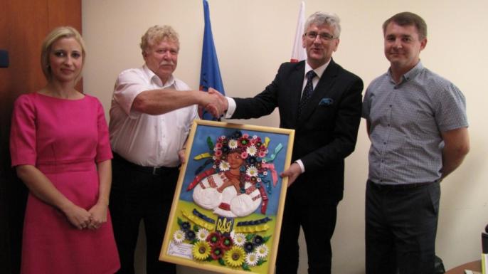 Mer Ładyżyna Walerij Kołomejcew z wizytą w Kole