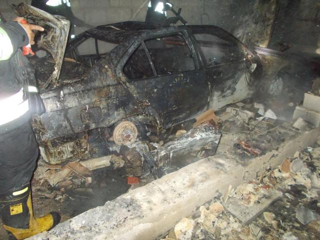 Pożar garażu w miejscowości Biela