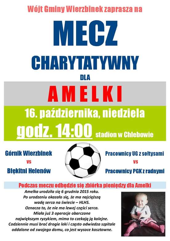 Mecz charytatywny dla Amelki