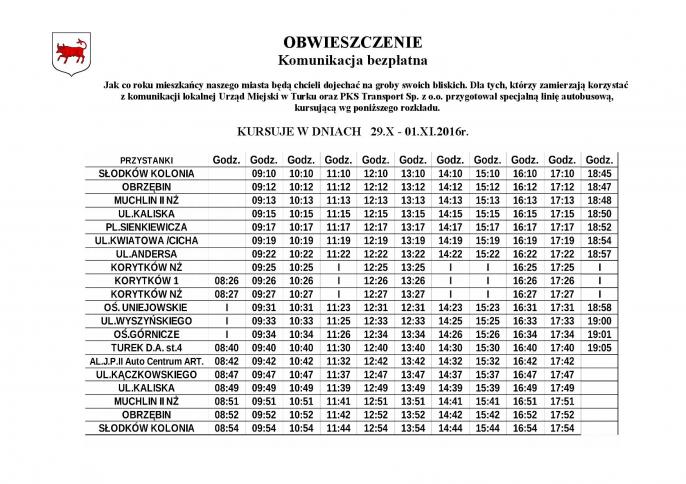 Bezpłatnym autobusem do cmentarzy