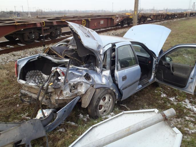 Zderzenie z pociągiem towarowym.