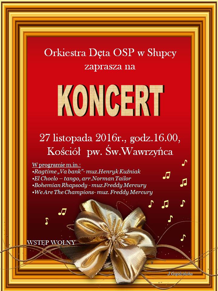 Koncert Orkiestry w kościele p.w. św. Wawrzyńca w Słupcy