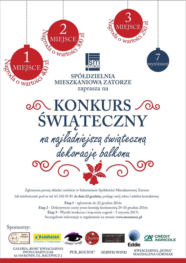 Konkurs Świąteczny Na najładniejszą dekorację balkonu