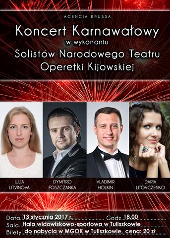 Koncert Karnawałowy Solistów Narodowego Teatru Operetki Kijowskiej
