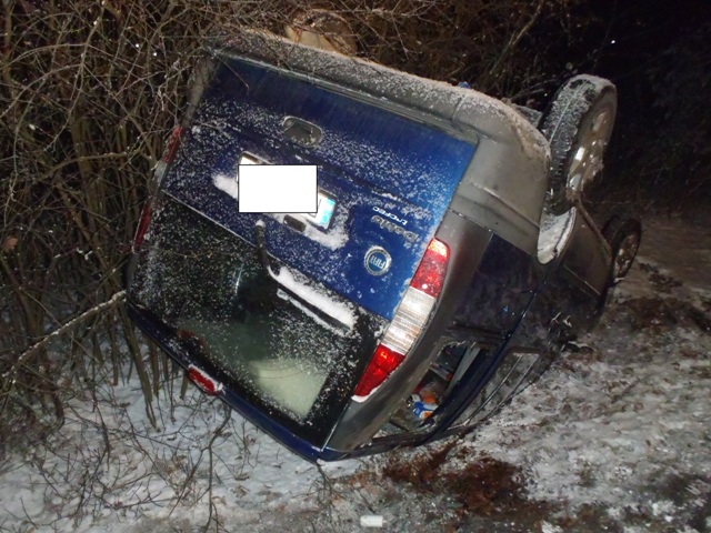 Dachowanie na drodze krajowej K 92.