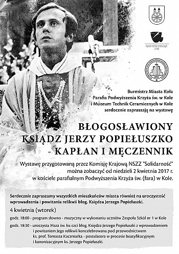 Wystawa poświęcona ks. Jerzemu Popiełuszce w Kolskiej Farze
