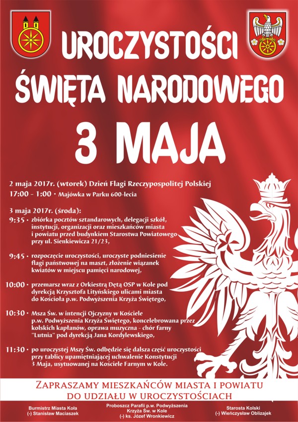 Kolskie uroczystości Narodowego Święta Konstytucji 3 Maja