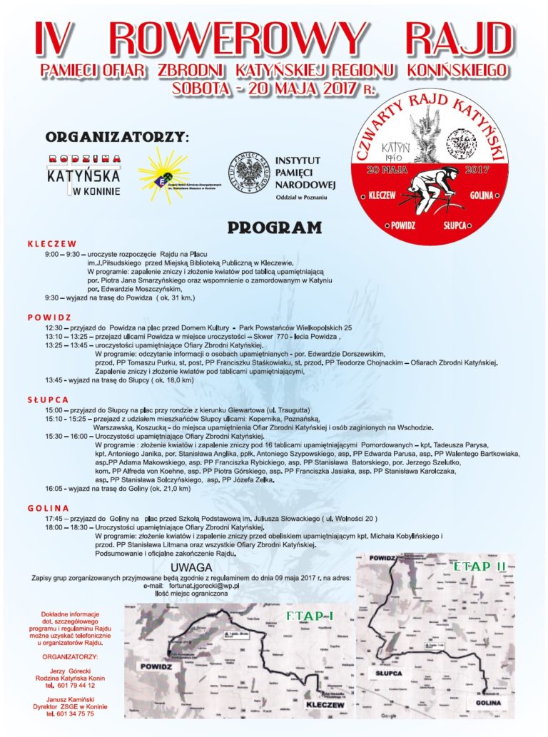 Zapraszamy na IV Rowerowy Rajd Katyński