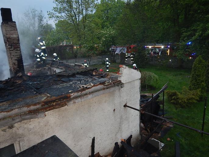 Pożar pustostanu w Kole